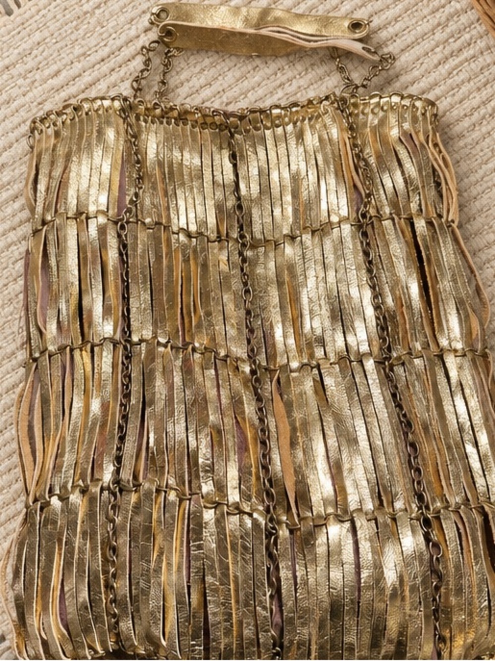 Monserat De Lucca Mafalda Shopper Tote leather Gold Shoulder Bag